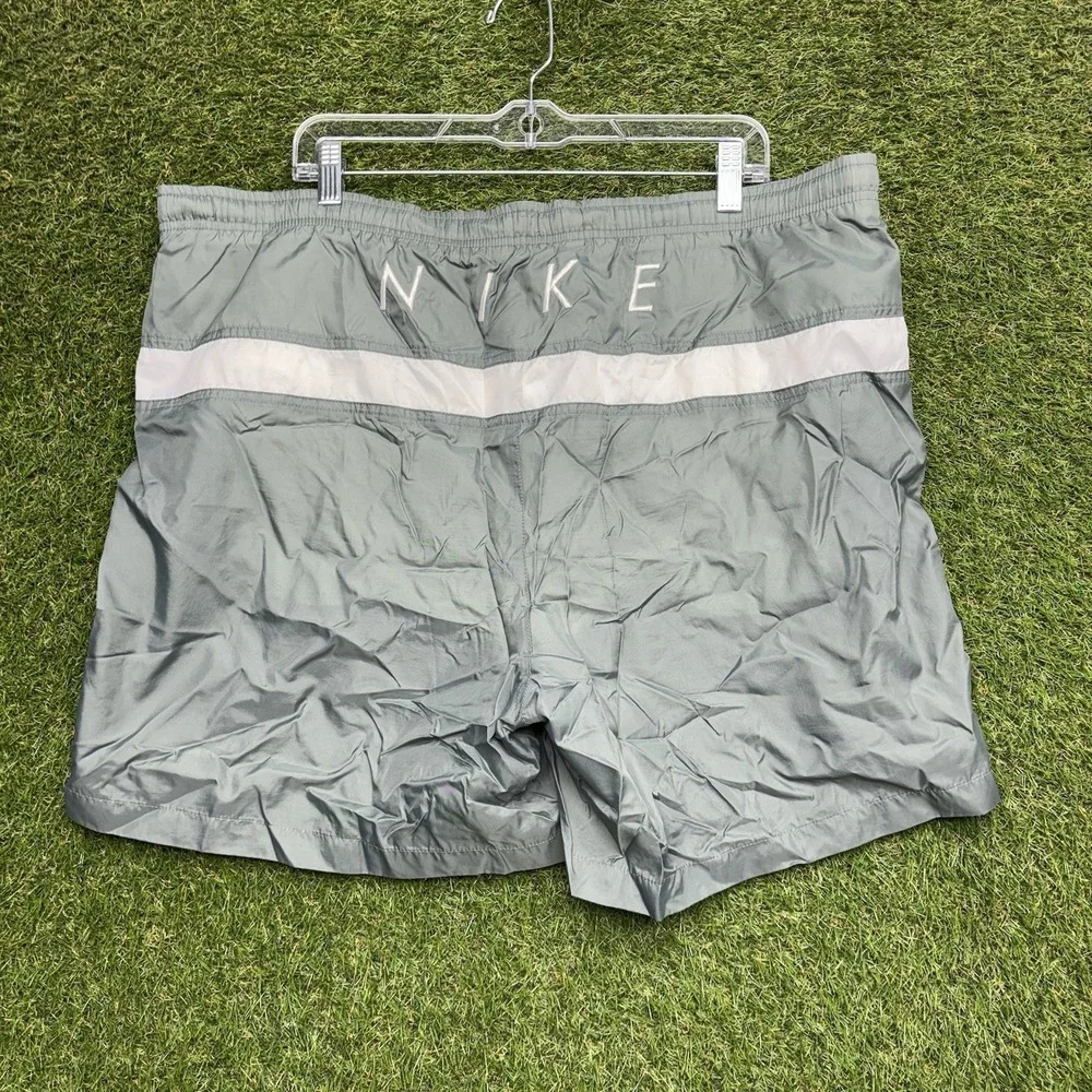 Vintage Nike Swim Shorts Mens XL Green Big Spellout Swoosh Nylon Y2K 90s Trunks